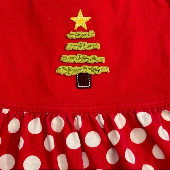 J Khaki Girls 2T Red Christmas Tree Dress w/Polka Dot Skirt - Picture 3 of 3